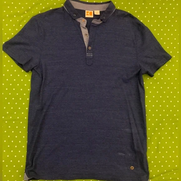 BOSS ORANGE SS BD 3 Button Blue on Blue Polo - Picture 2 of 8